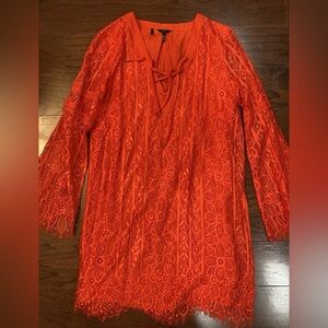 Buffalo David Bitton Lace Dress Red Size Medium Fancy-Wedding-Celebration Bin T